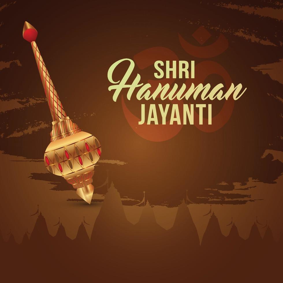 Hanuman jayanti greeting card vector