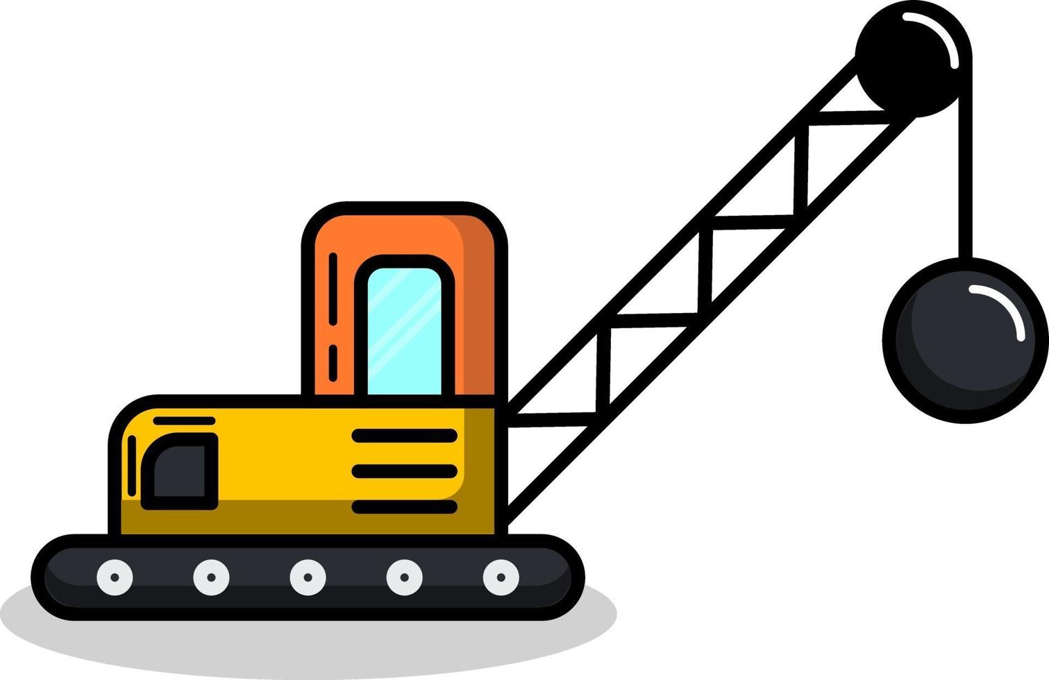 simple cute crane with wrecking ball, perfect for industry design vector