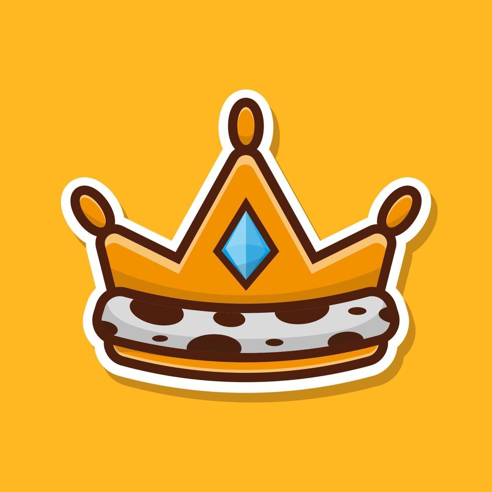 Golden crown icon with diamond. Vector illustration design.