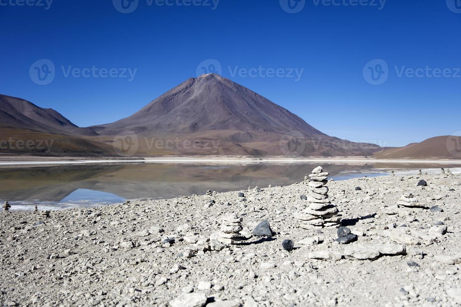 Laguna Verde lake and Licancabur volcano in Bolivia photo