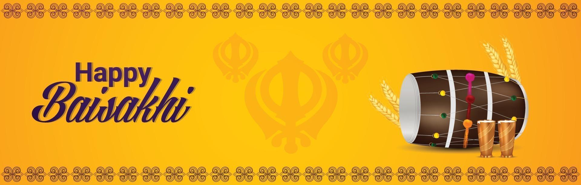 Ilustración de vector creativo de feliz banner vaisakhi