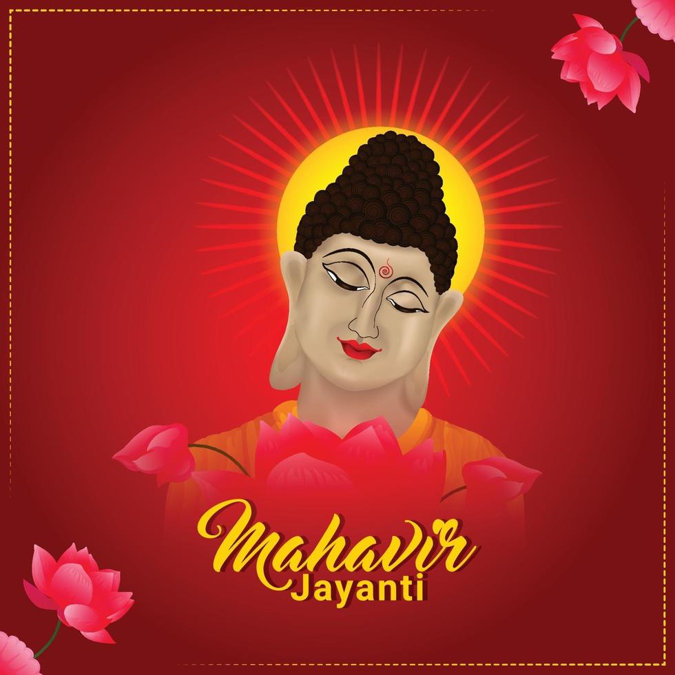 Mahavir jayanti celebration background vector