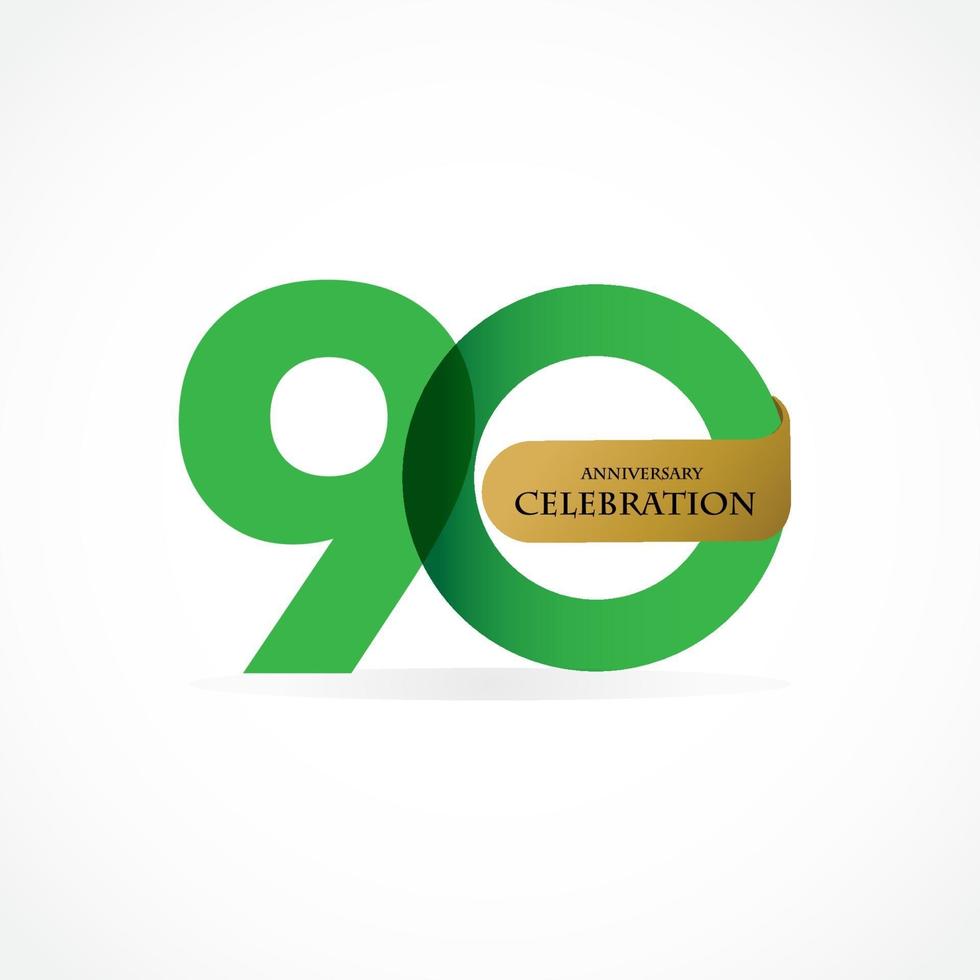 90 Year Anniversary Vector Template Design Illustration