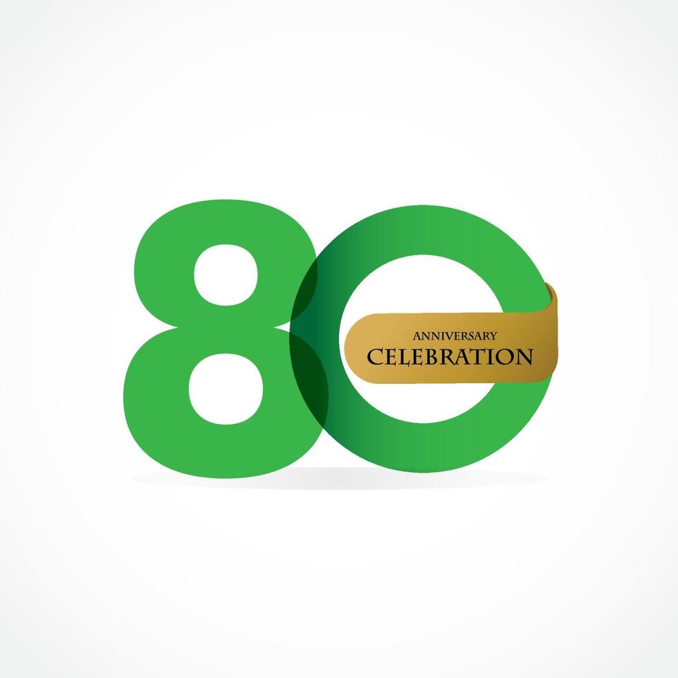 80 Year Anniversary Vector Template Design Illustration