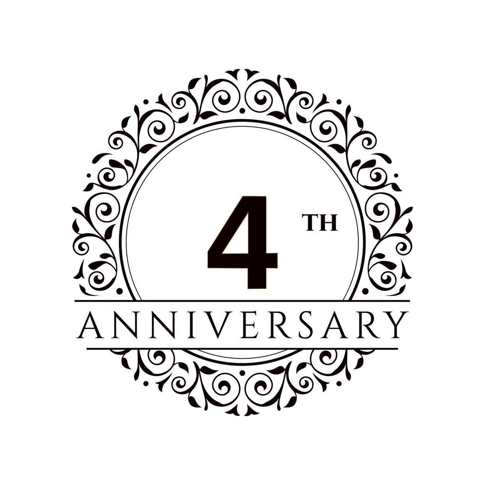 4 Year Anniversary Vector Template Design Illustration