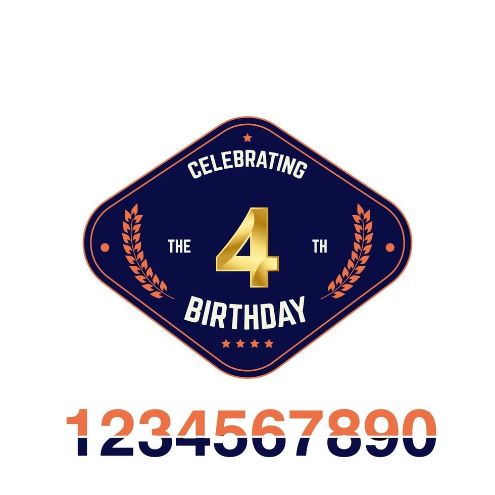 4 Year Anniversary Vector Template Design Illustration