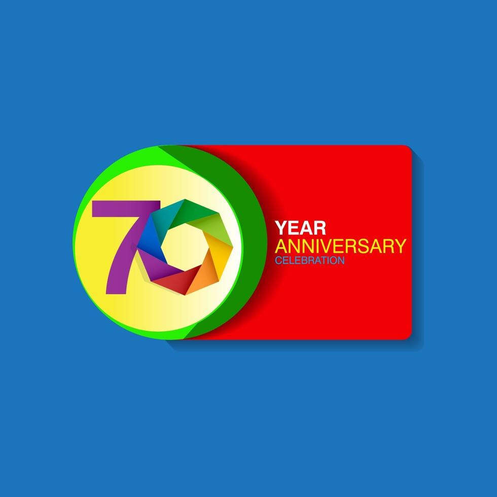 70 Year Anniversary Vector Template Design Illustration