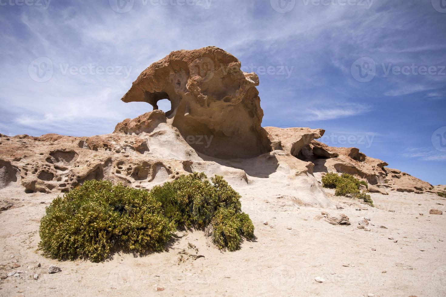 Rock formations of Dali desert in Bolivia photo