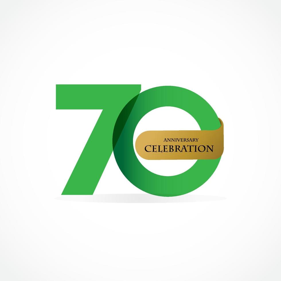 Ilustración de diseño de plantilla de vector de aniversario de 70 años