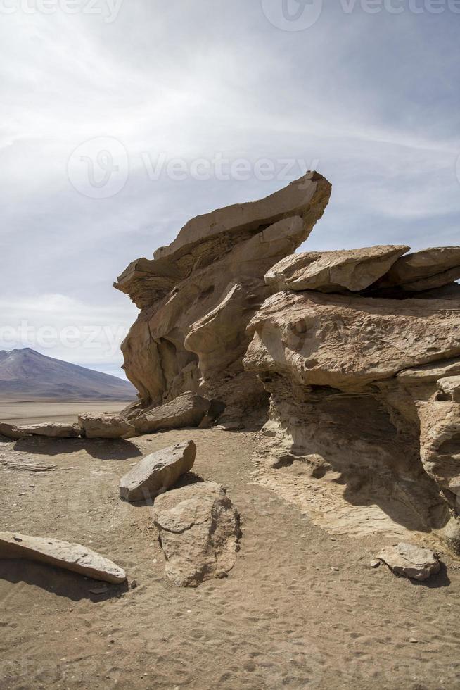 Rock formations of Dali desert in Bolivia photo