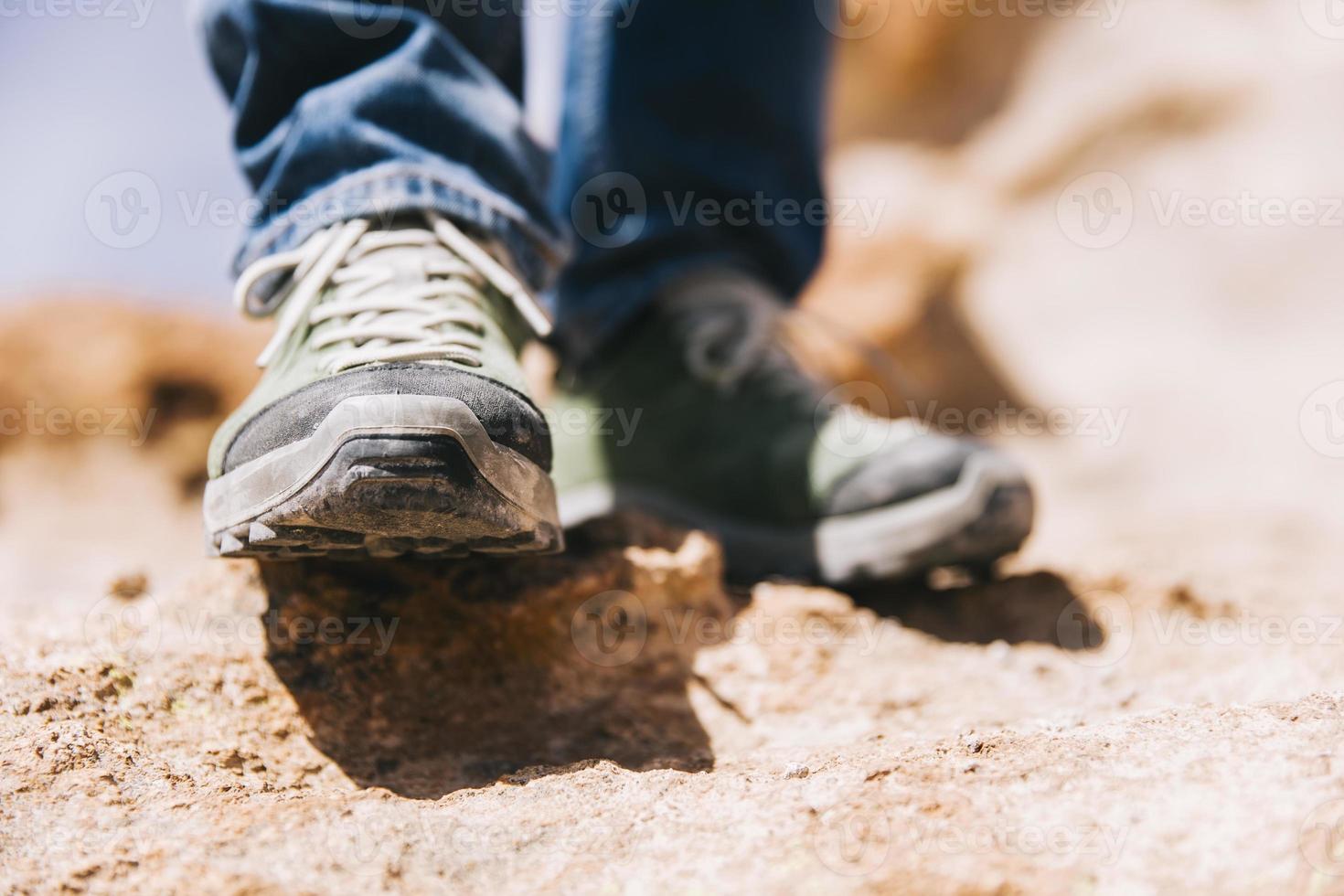 Hiker on the mountain photo