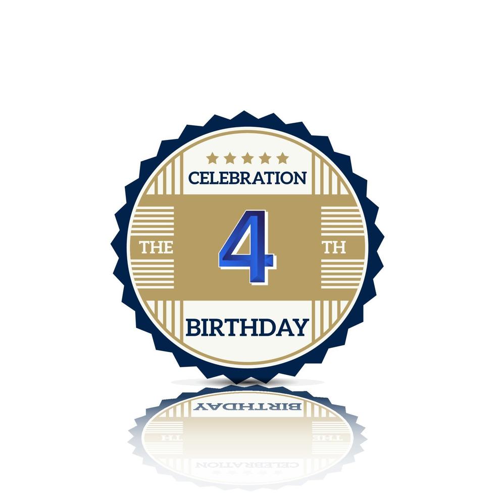 4 Year Anniversary Vector Template Design Illustration