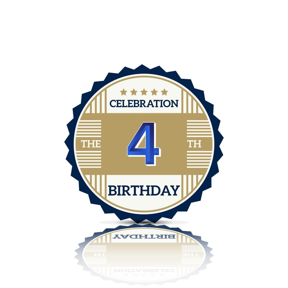 4 Year Anniversary Vector Template Design Illustration