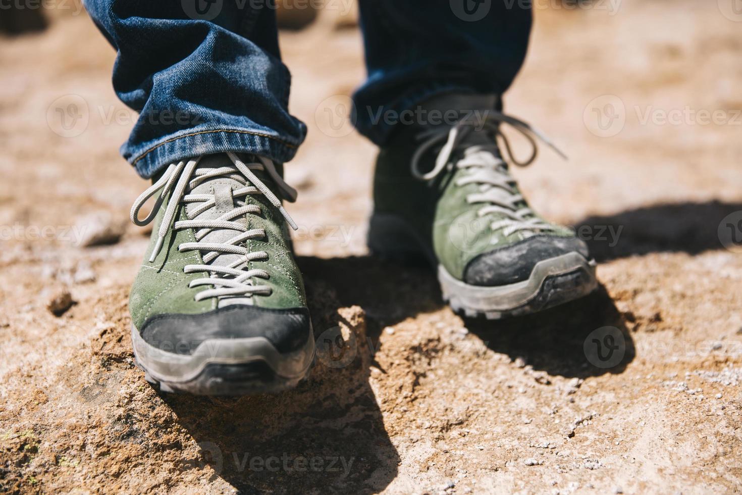 Hiker on the mountain photo