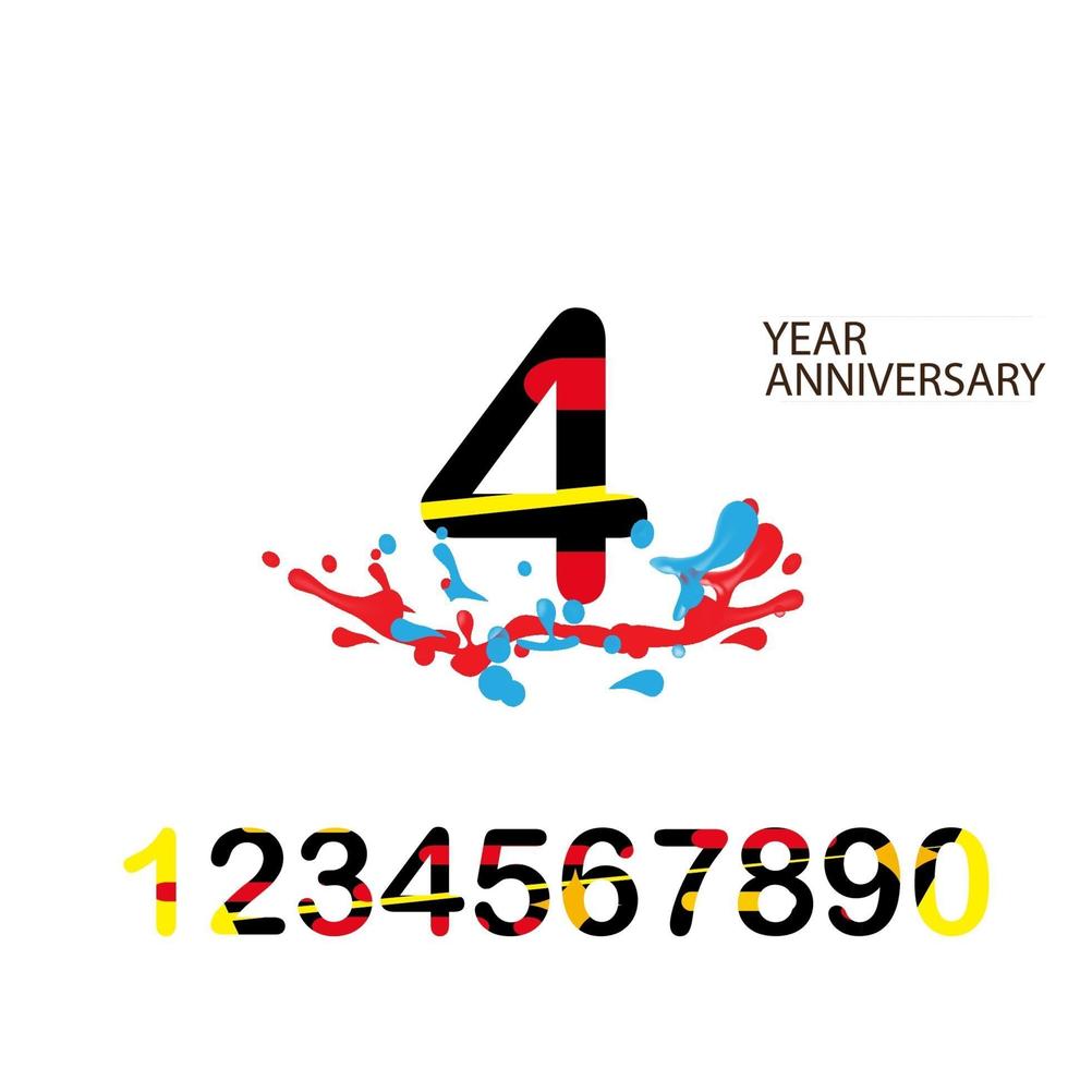 4 Year Anniversary Vector Template Design Illustration