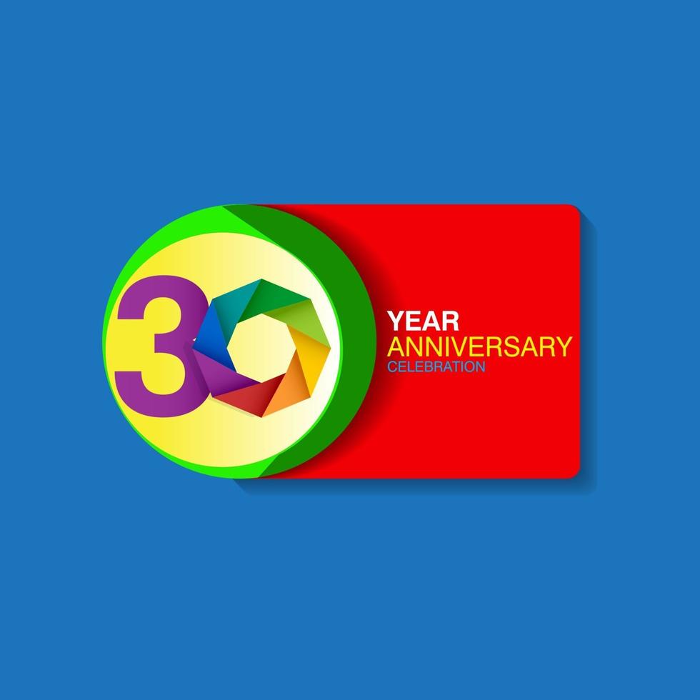 30 Year Anniversary Vector Template Design Illustration