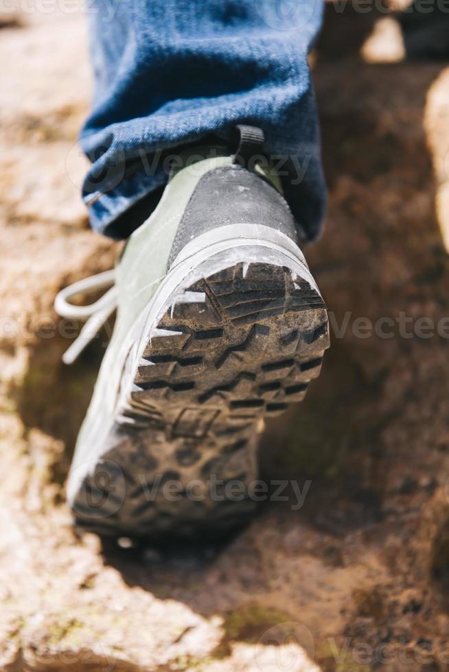 Hiker on the mountain photo