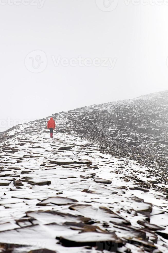 Man on the Chalcaltaya mountain in Cordillera range at Bolivia photo