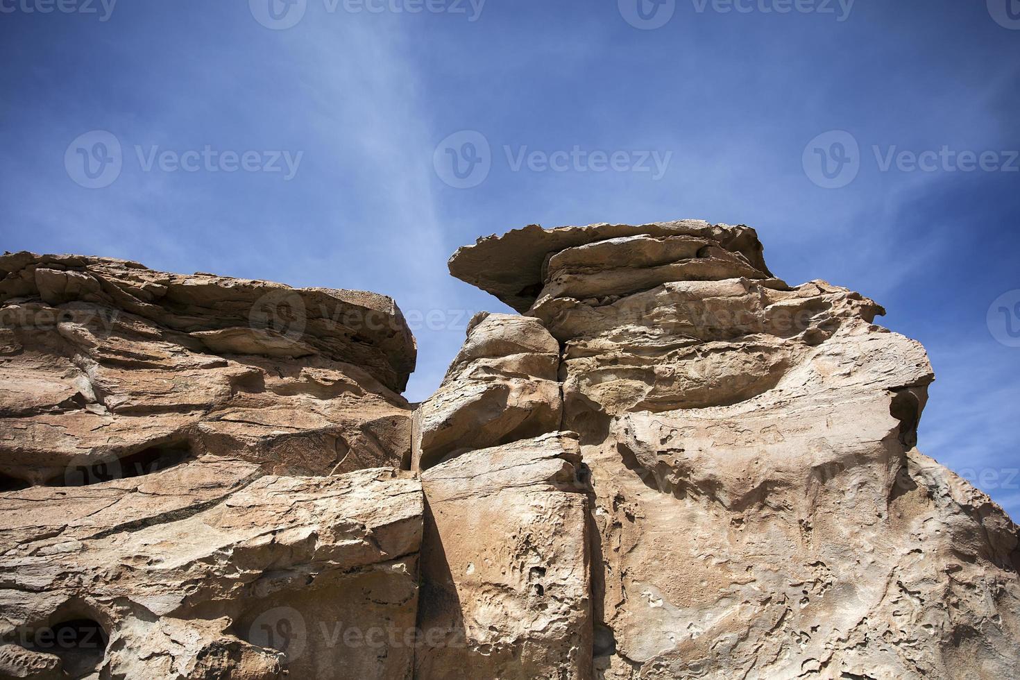 Rock formations of Dali desert in Bolivia photo