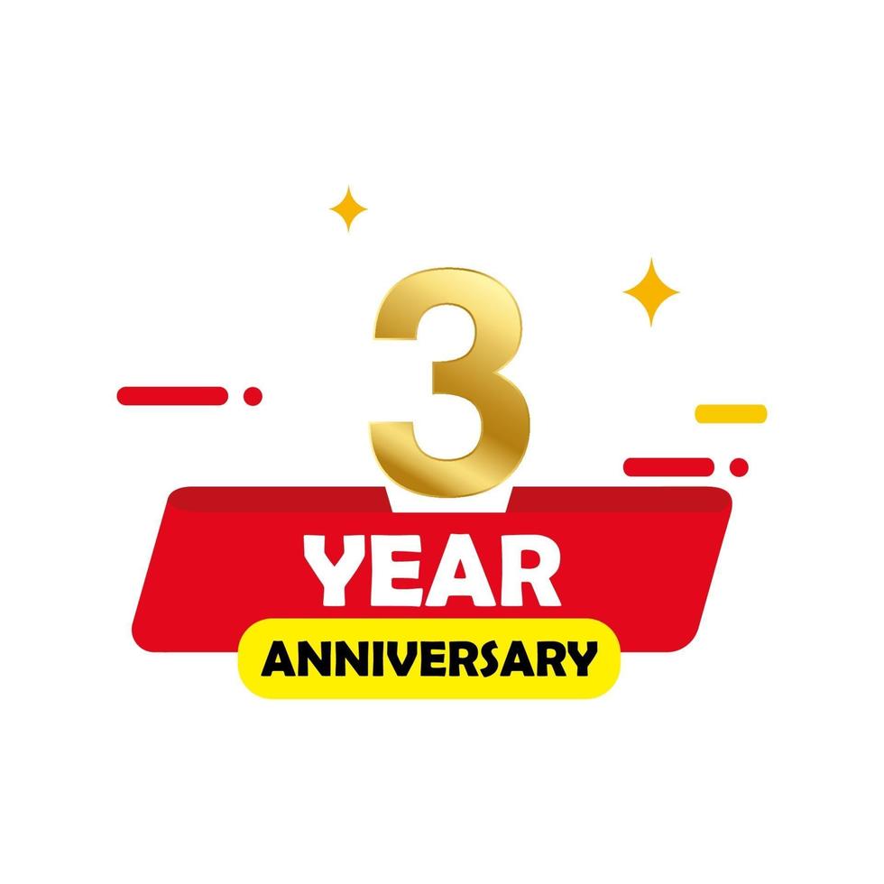 3 Year Anniversary Vector Template Design Illustration