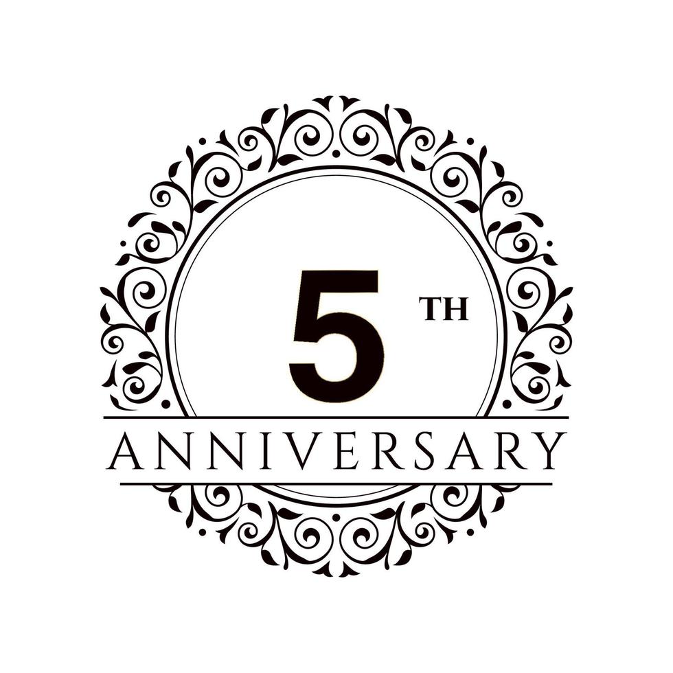 5 Year Anniversary Vector Template Design Illustration