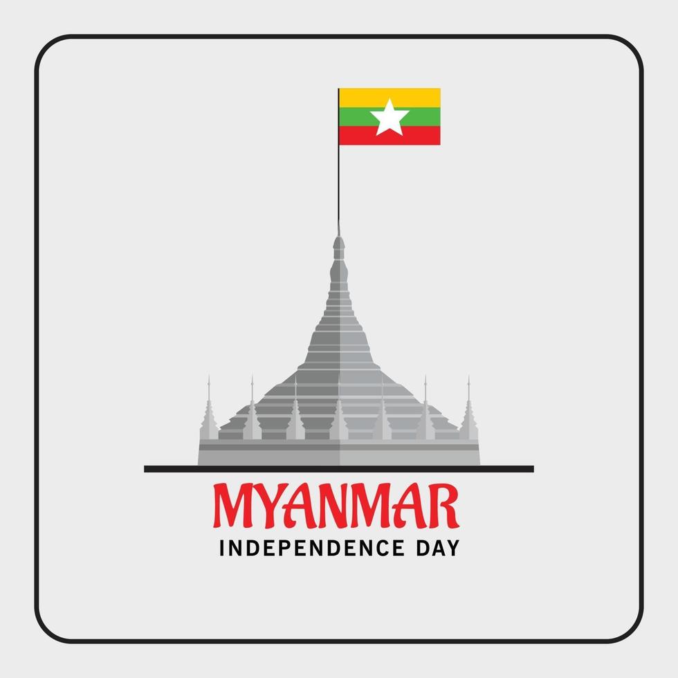 ilustración vectorial de un fondo para el feliz día de la independencia de myanmar. vector