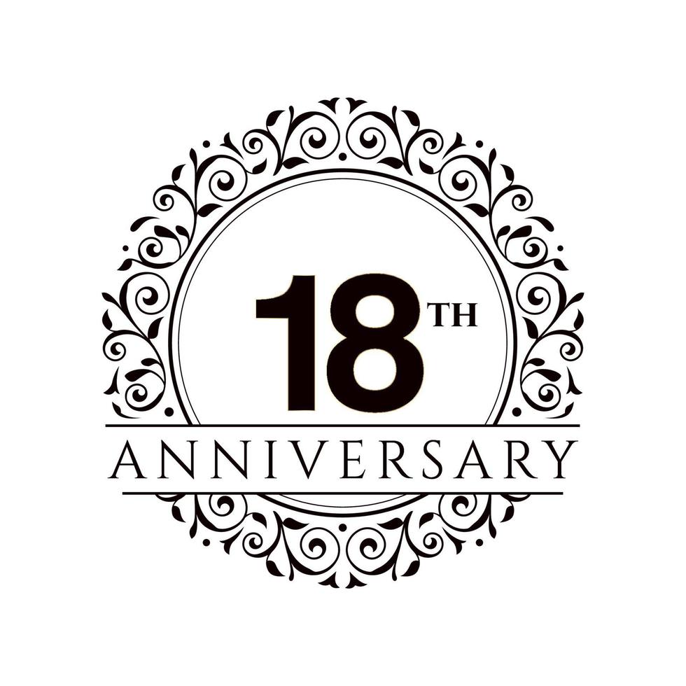 18 Year Anniversary Set Vector Template Design Illustration