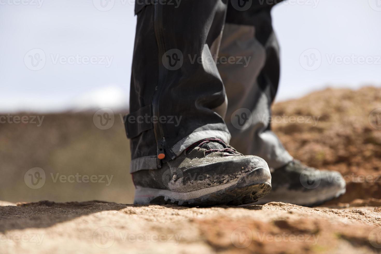 Hiker on the mountain photo