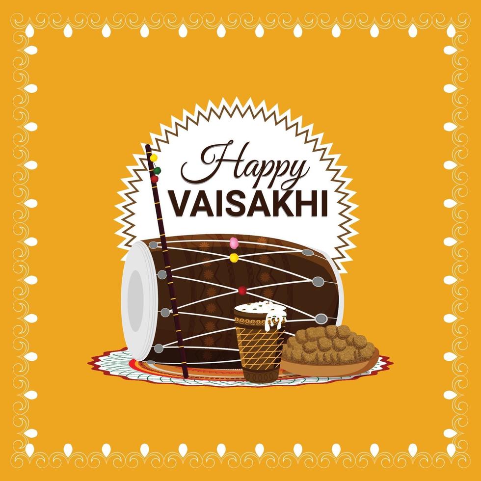 Happy vaisakhi flat design celebration vector