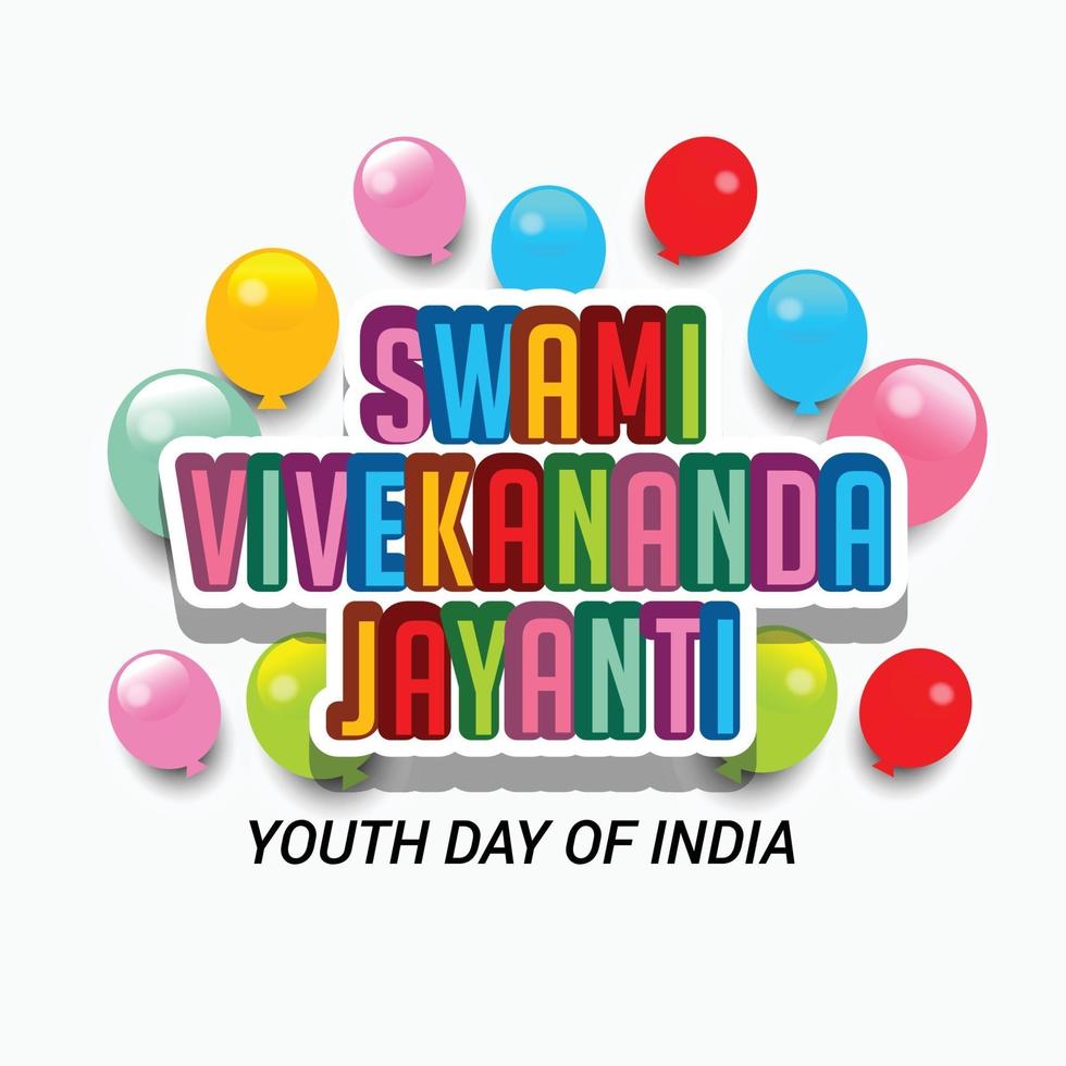 ilustración vectorial de swami vivekananda jayanti, día nacional de la juventud. vector