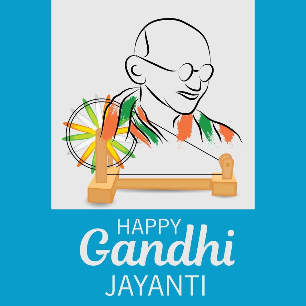 ilustración vectorial de un fondo para la celebración del 2 de octubre de gandhi jayanti. vector