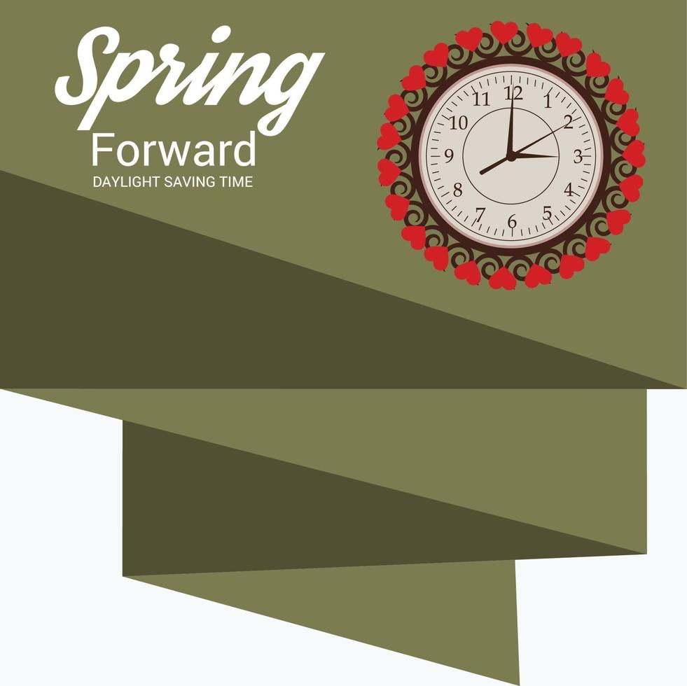 Ilustración vectorial de un banner para cambiar el mensaje de relojes para el horario de verano. vector