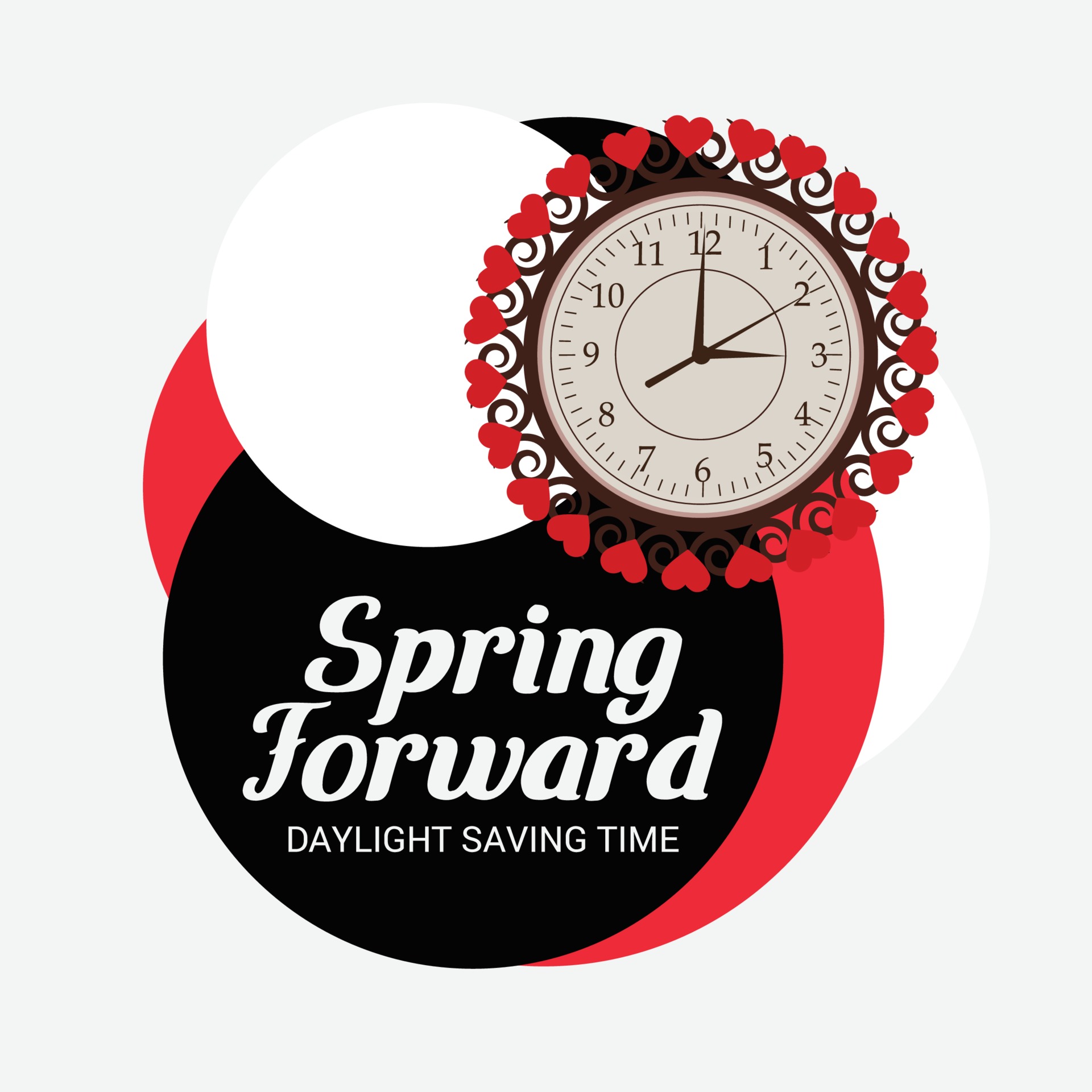 Vector illustration of a Banner for Change your clocks message for Daylight Saving Time. 2052316