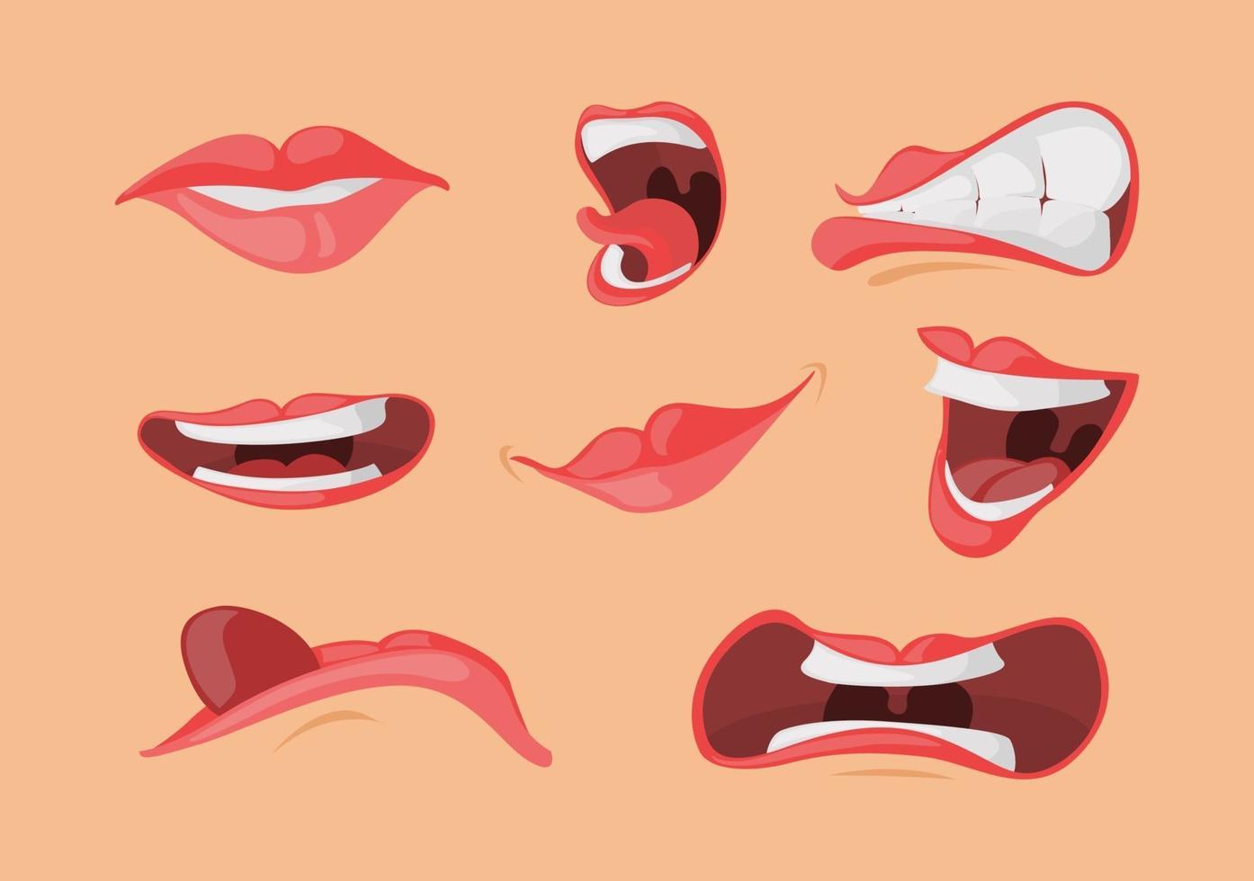 Free Vector  Hand drawn angry mouth cartoon illustration