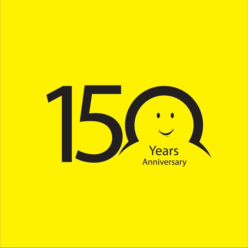 th anniversary numbers. years old yellow background logotype. Age congrats, congratulation idea. Isolated abstract graphic design template. Creative vector