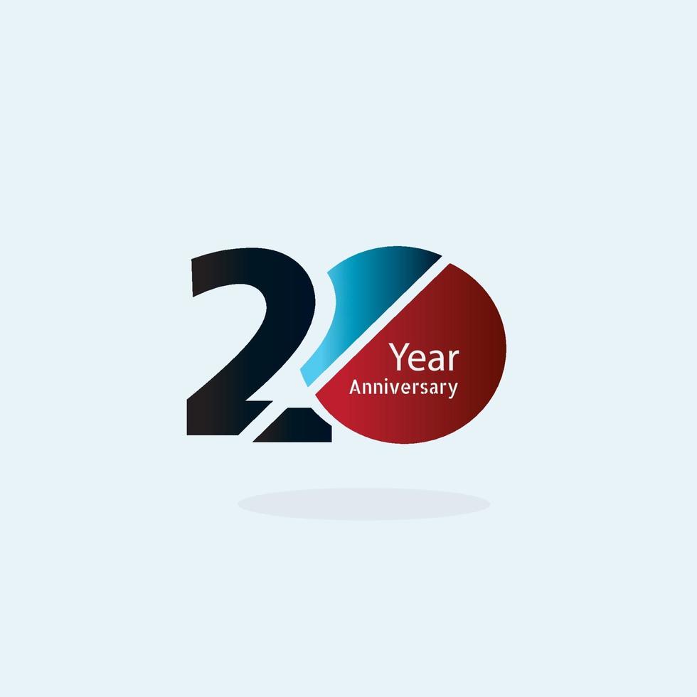 20 Year Anniversary Logo Vector Template Design
