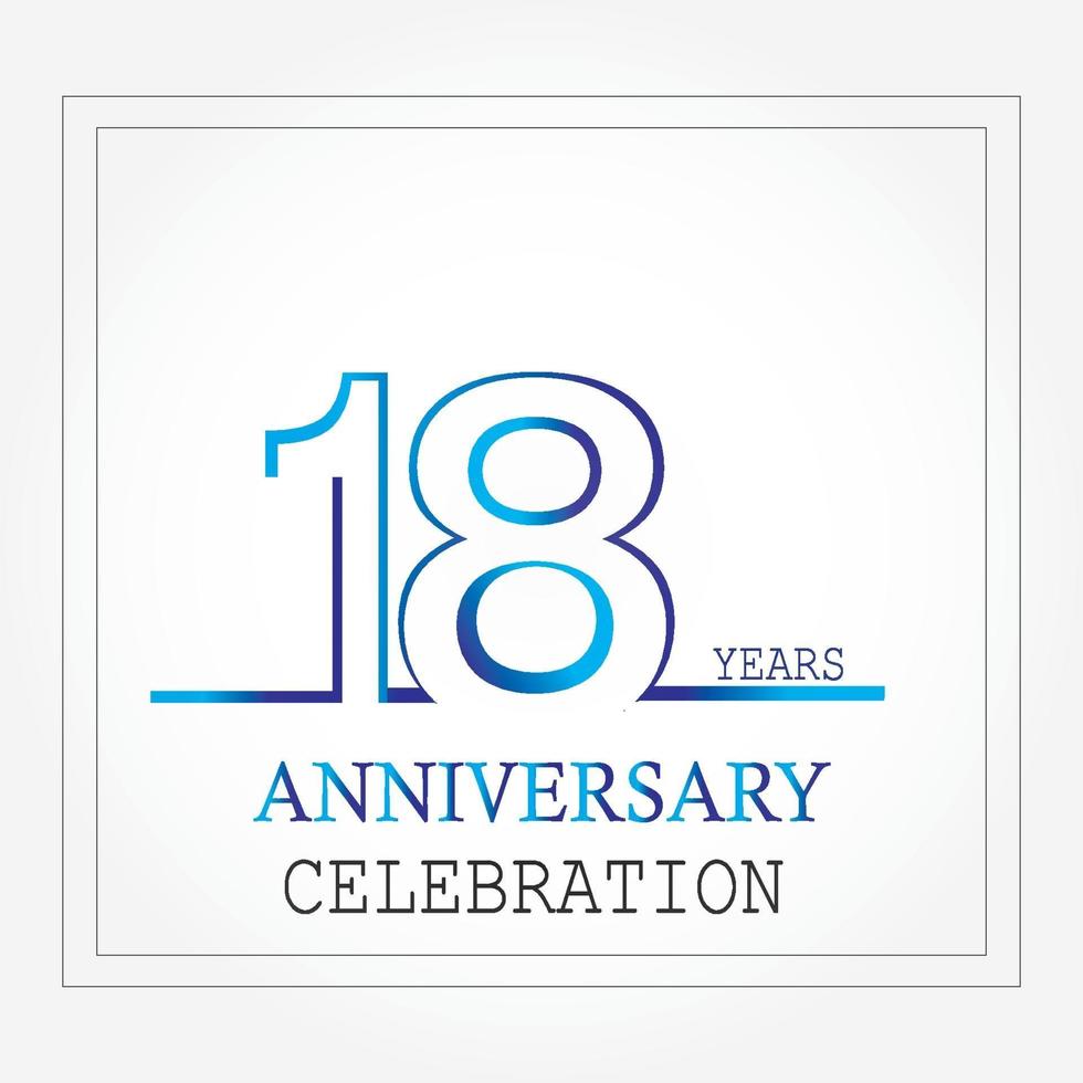 years anniversary logotype with single line white blue color for celebration vector