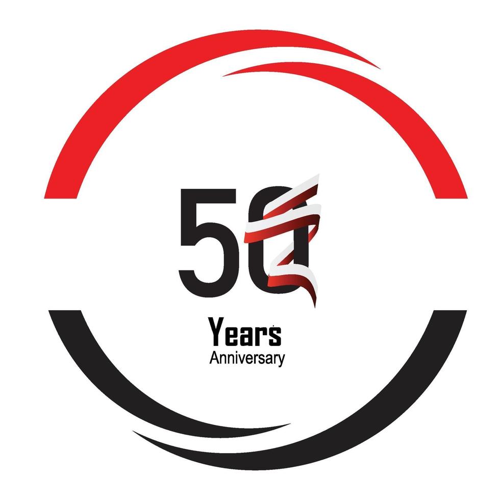 Logotipo de aniversario de años con una sola línea de color blanco y negro para la celebración del círculo vector
