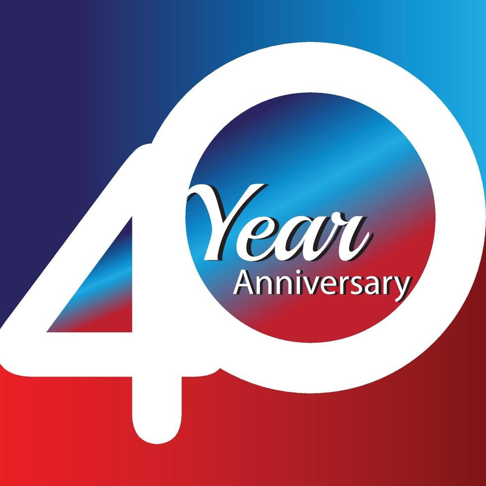 40 Year Anniversary Logo Vector Template Design Illustration