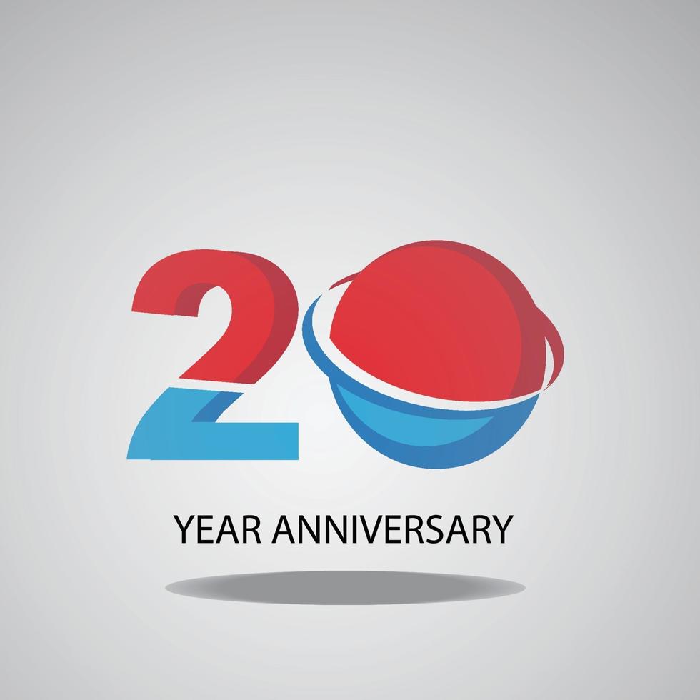 20 Year Anniversary Logo Vector Template Design Illustration