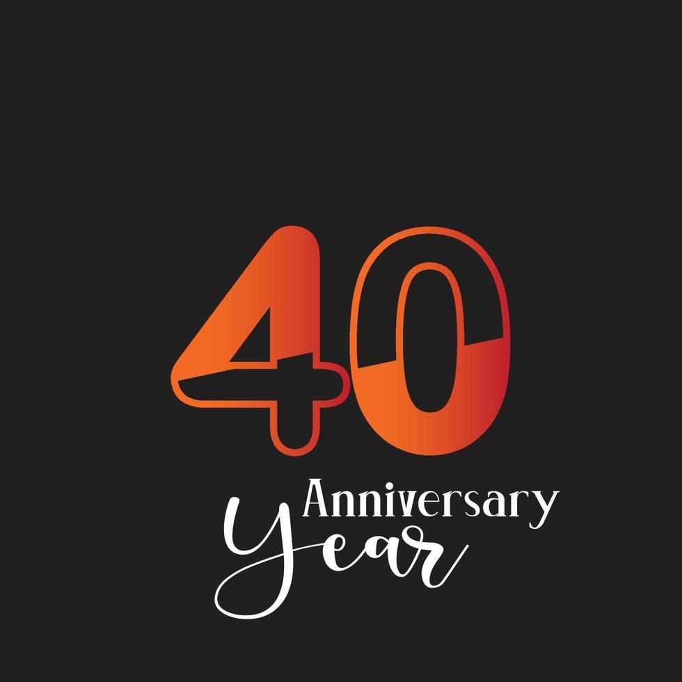 40 Year Anniversary Logo Vector Template Design Illustration