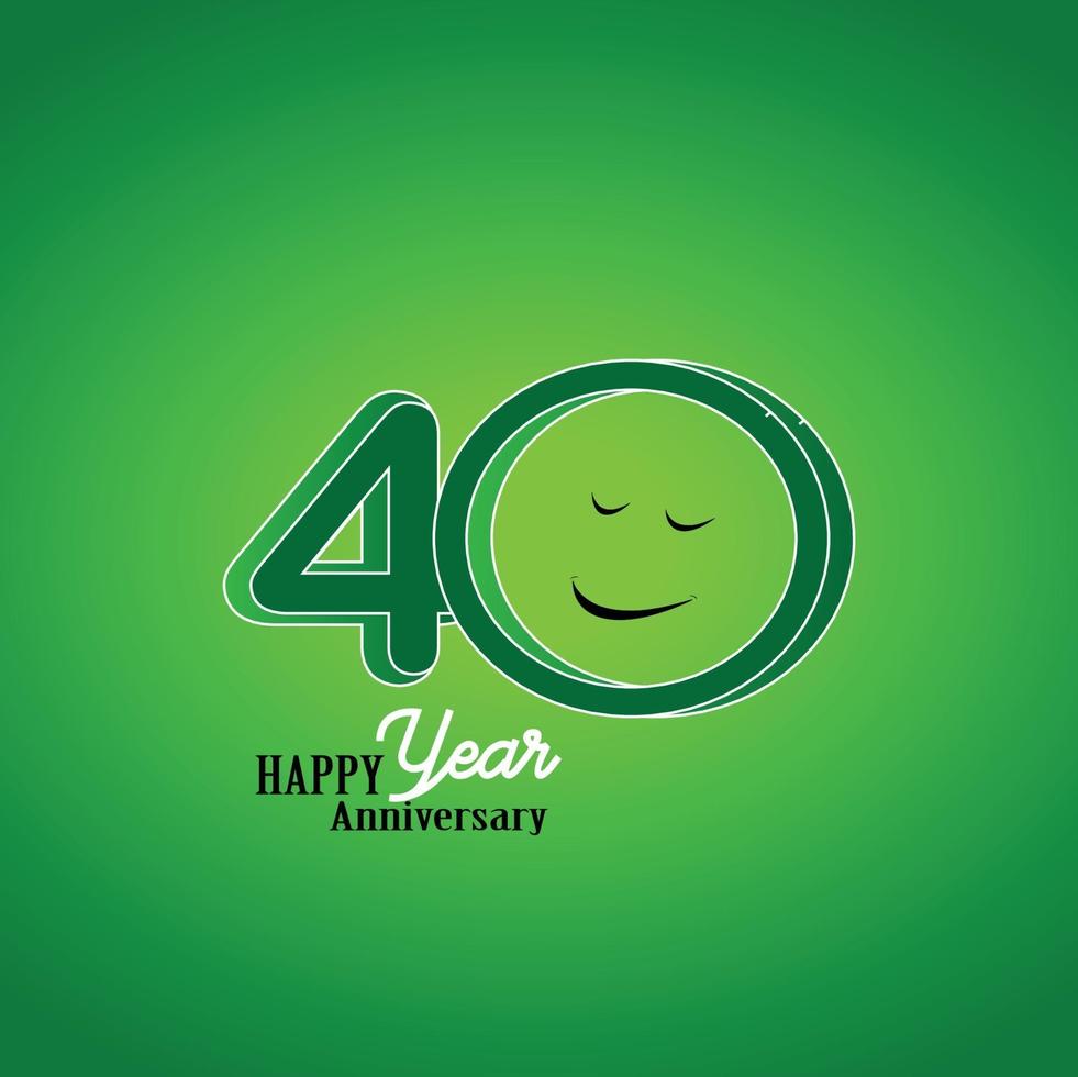 40 Year Anniversary Logo Vector Template Design Illustration