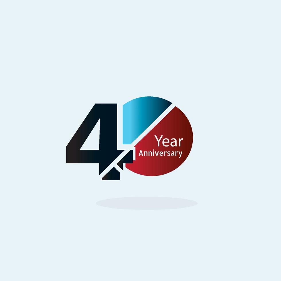 40 Year Anniversary Logo Vector Template Design Illustration