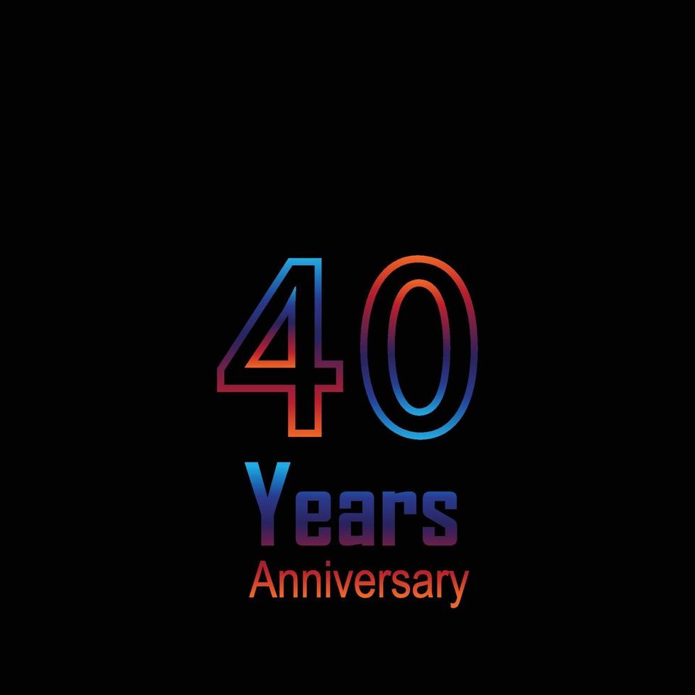 40 Year Anniversary Logo Vector Template Design Illustration