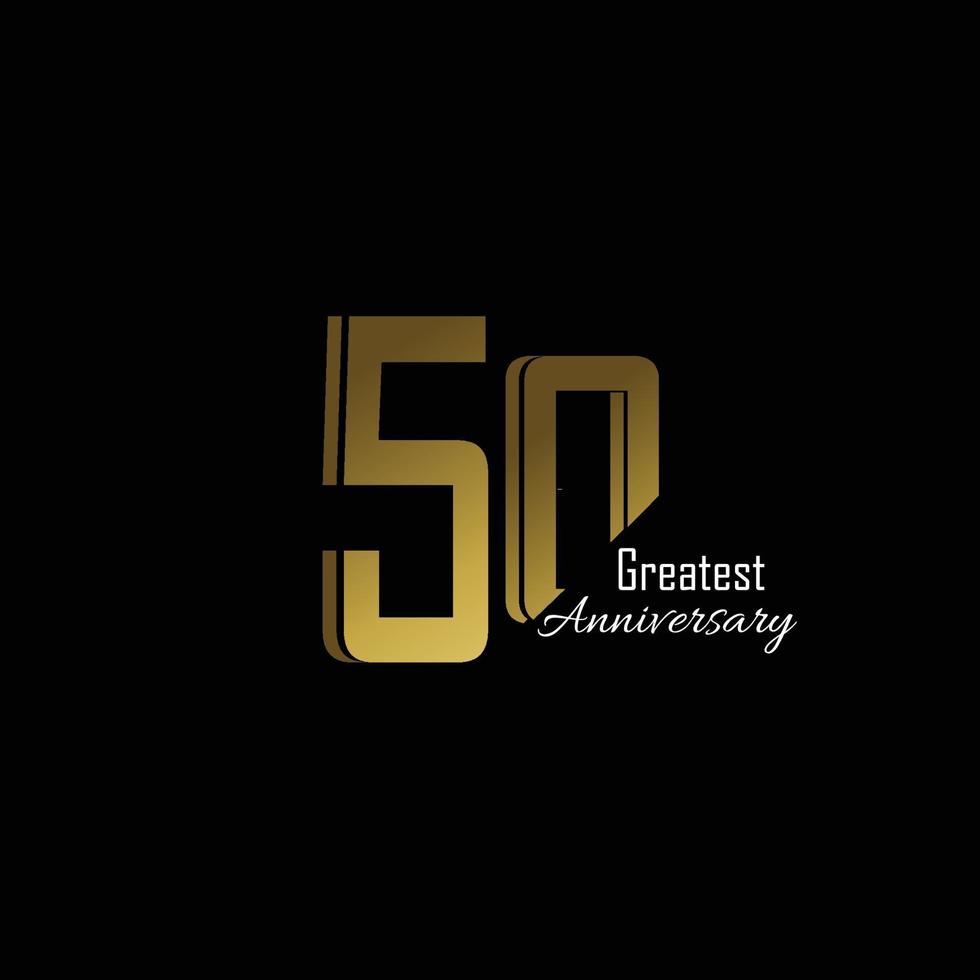 50 años aniversario logo vector plantilla diseño ilustración oro y negro