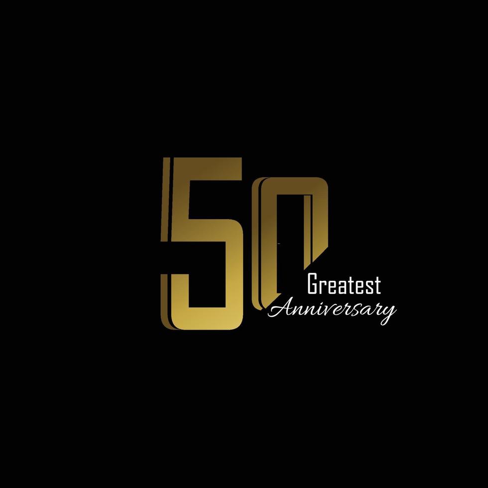 50 Year Anniversary Logo Vector Template Design Illustration gold and black