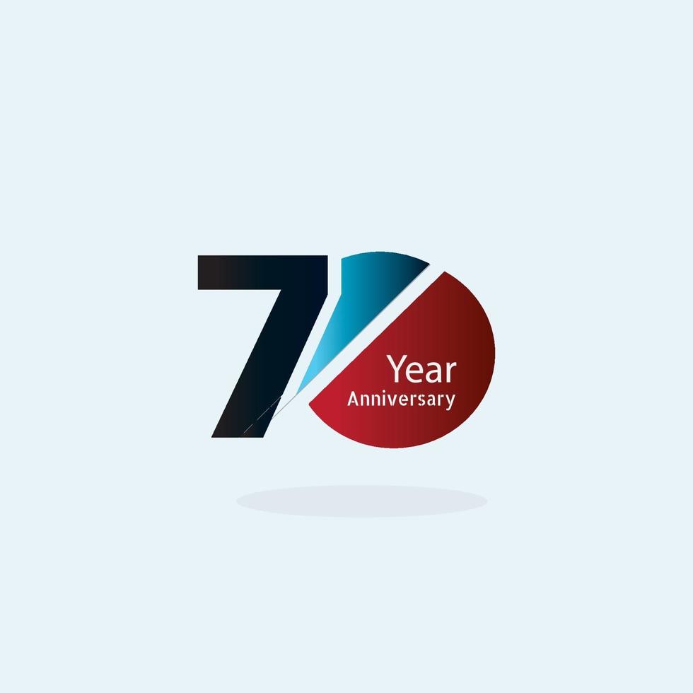 70 Year Anniversary Logo Vector Template Design Illustration