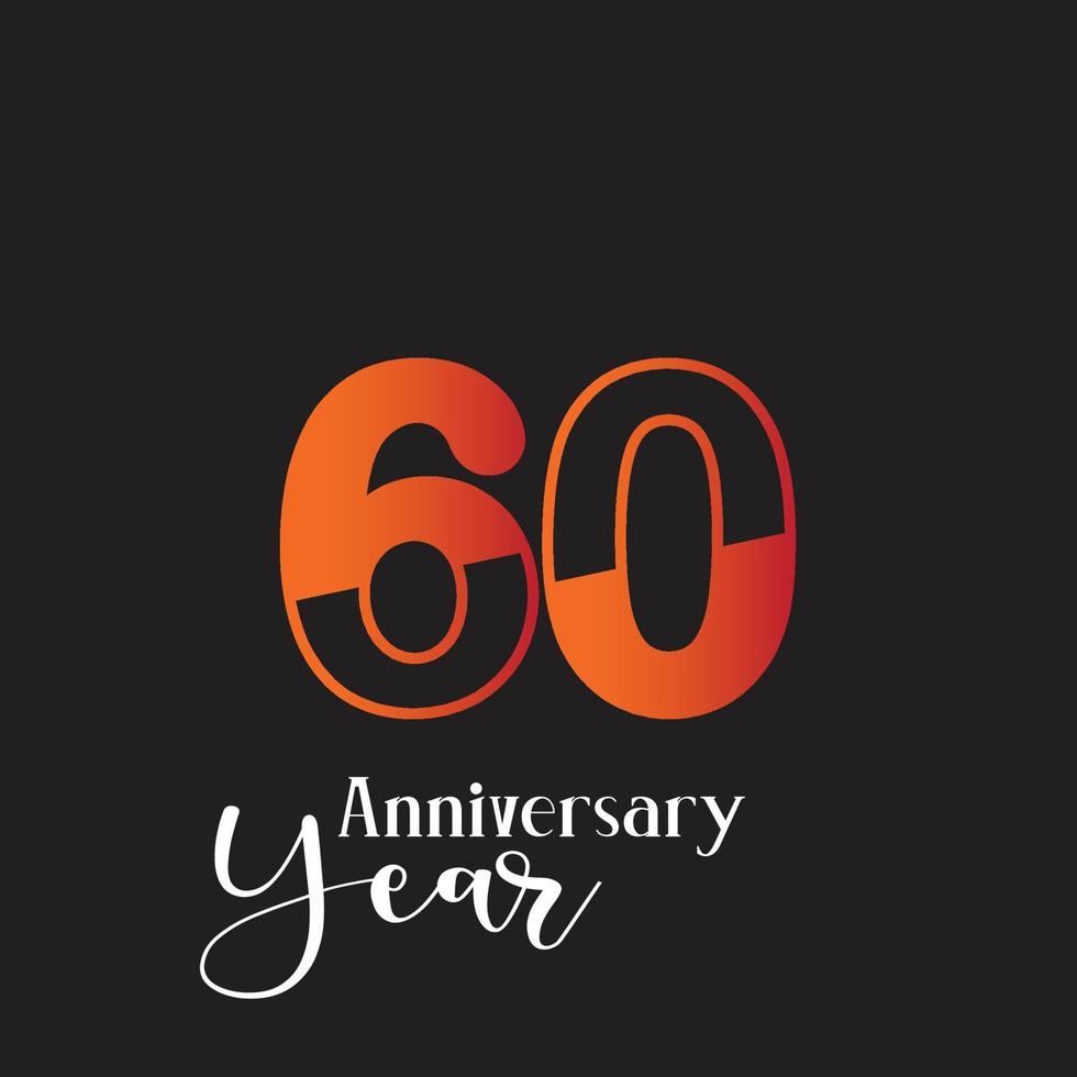 Ilustración de diseño de plantilla de vector de logotipo de aniversario de 60 años