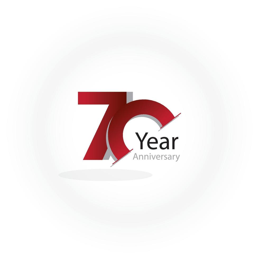 70 Year Anniversary Logo Vector Template Design Illustration