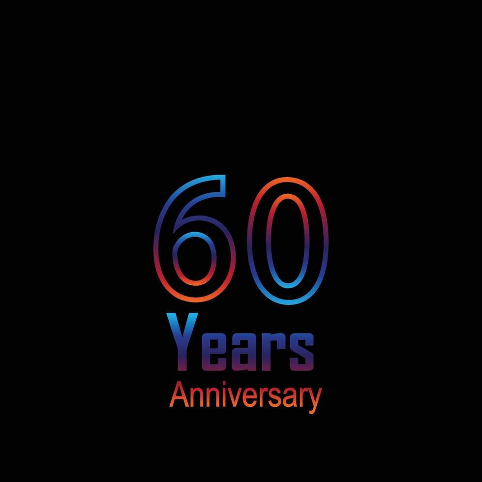60 Year Anniversary Logo Vector Template Design Illustration